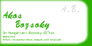 akos bozsoky business card